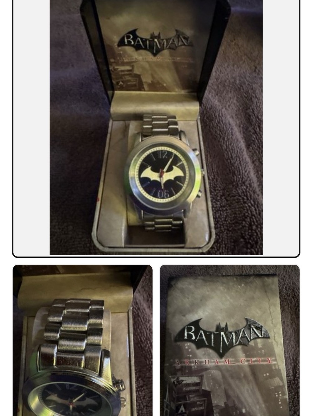 Batman Men's Stainless Steel Watch with Black and Yellow Dial